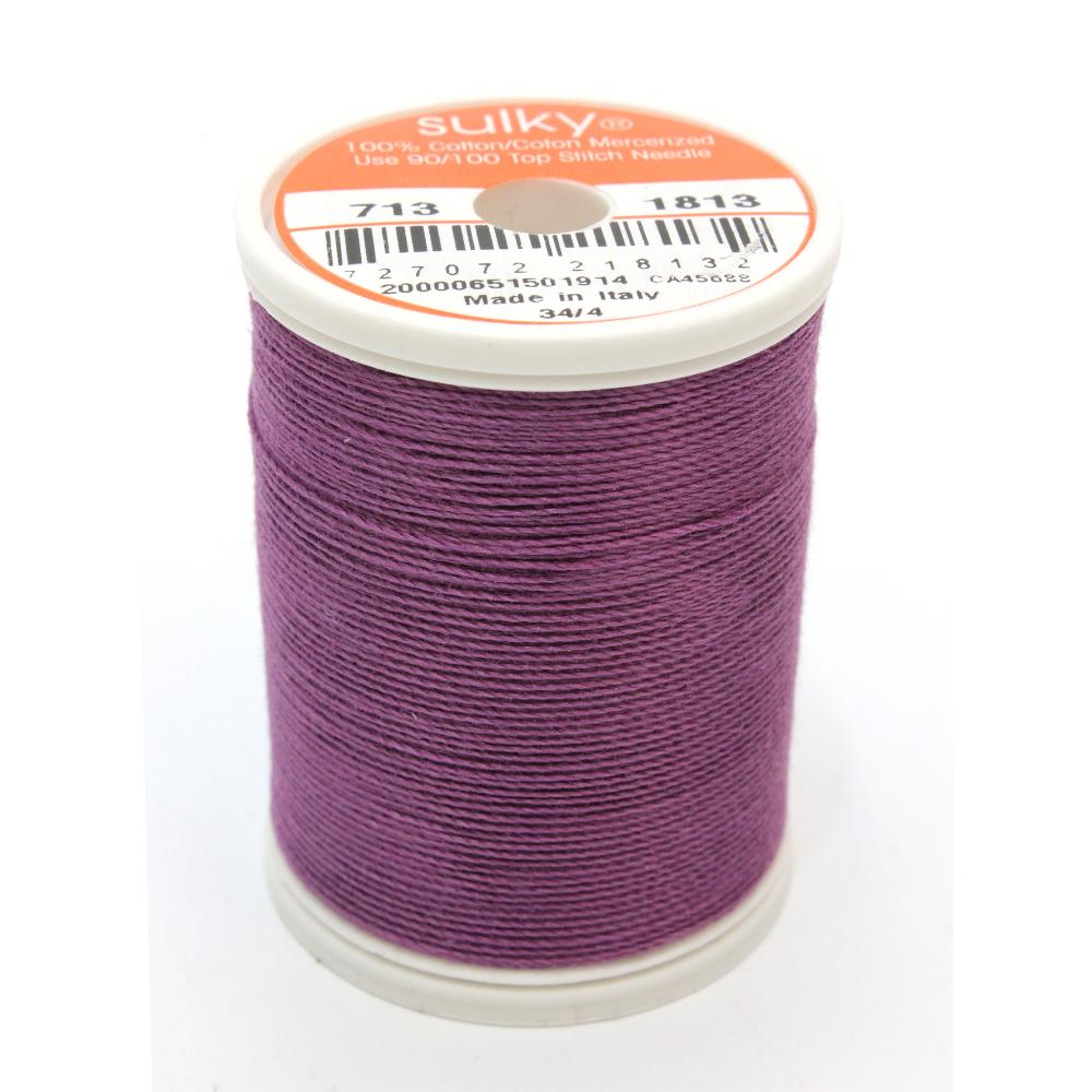 SULKY Cotton Solid Colour 12wt Thread 302m - Plum Wine