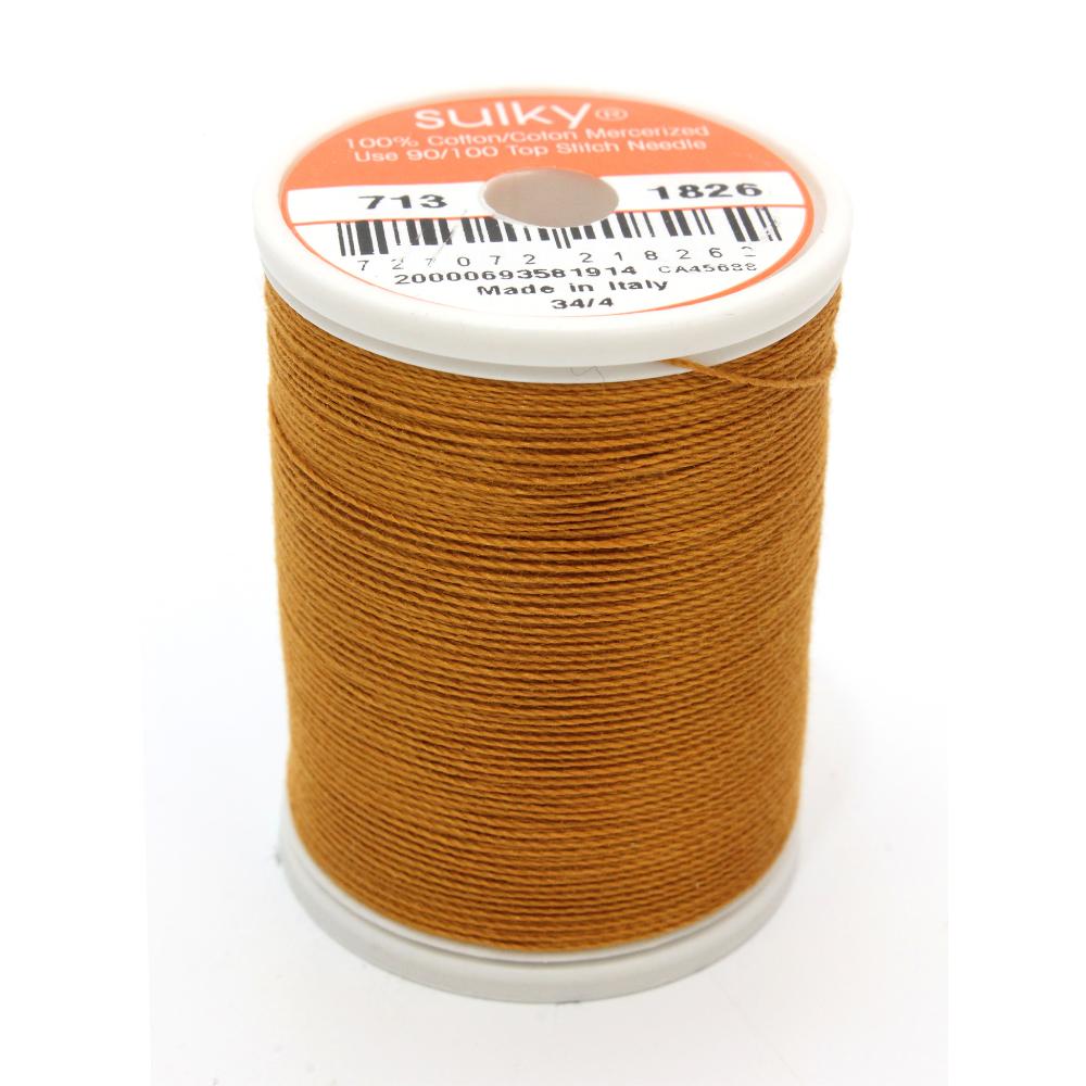 SULKY Cotton Solid Colour 12wt Thread 302m - Galley Gold