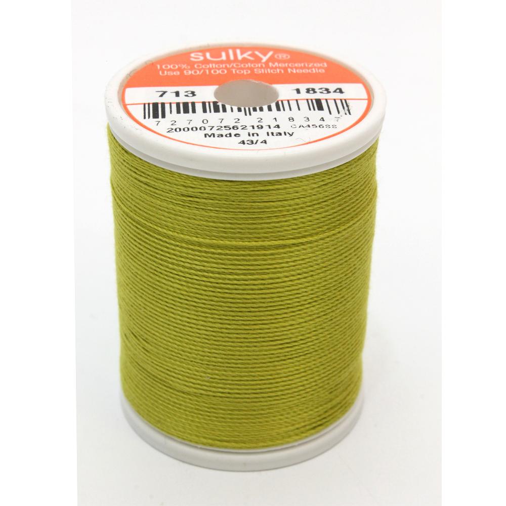 SULKY Cotton Solid Colour 12wt Thread 302m - Pea Soup
