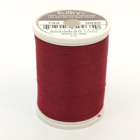 SULKY Cotton Solid Colour 30wt Thread 457m - Merlot Wine
