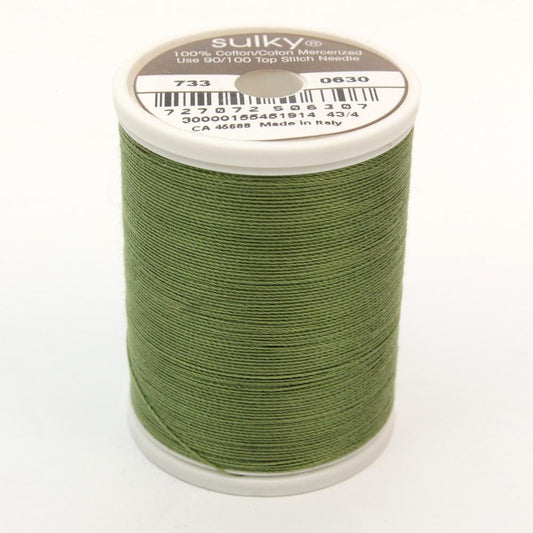 SULKY Cotton Solid Colour 30wt Thread 457m - Moss Green