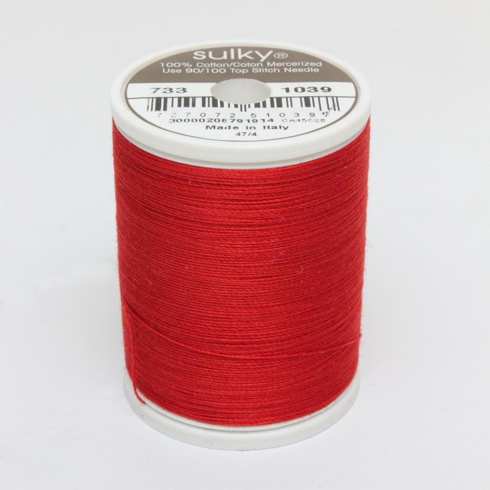 SULKY Cotton Solid Colour 30wt Thread 457m - True Red