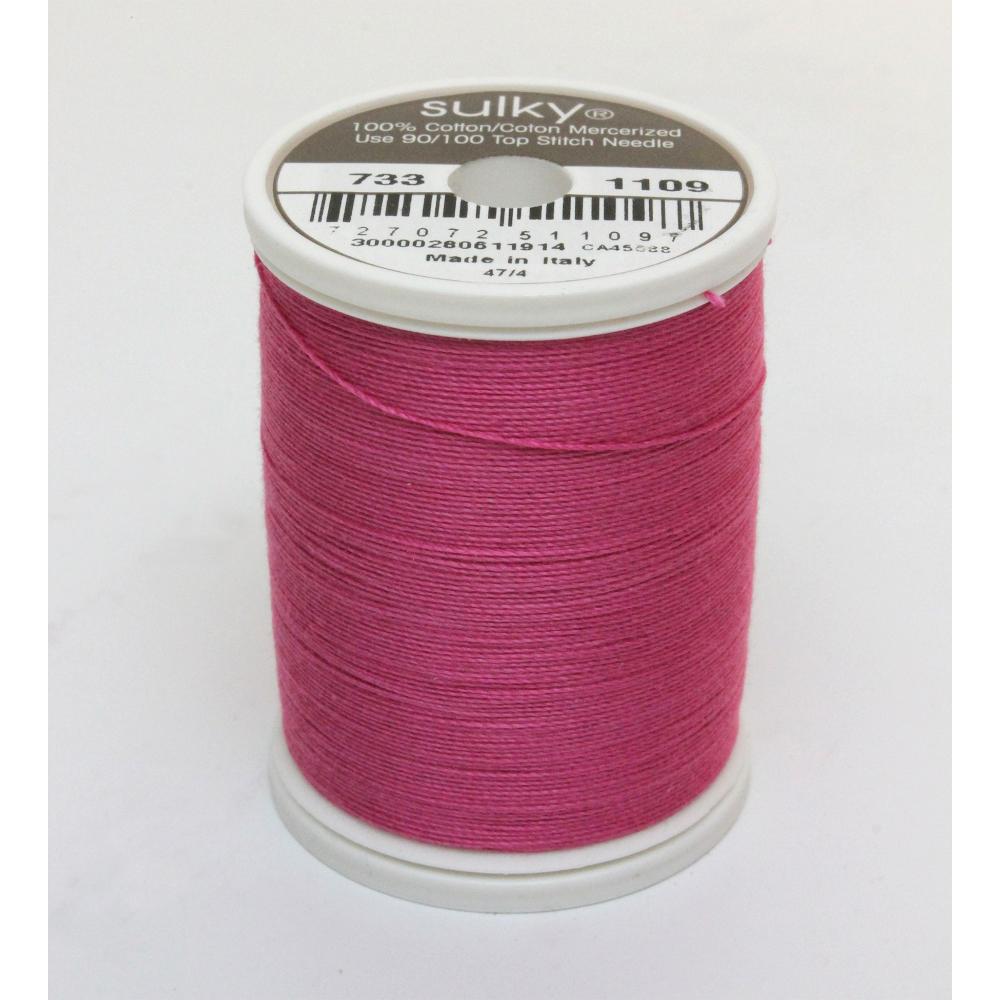 SULKY Cotton Solid Colour 30wt Thread 457m - Hot Pink