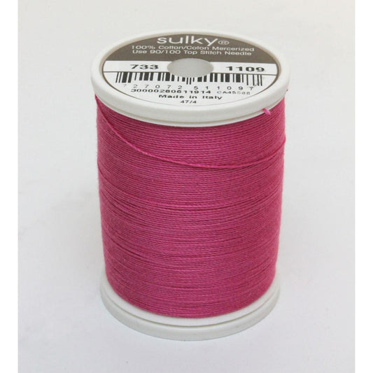 SULKY Cotton Solid Colour 30wt Thread 457m - Hot Pink