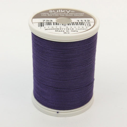 SULKY Cotton Solid Colour 30wt Thread 457m - Royal Purple