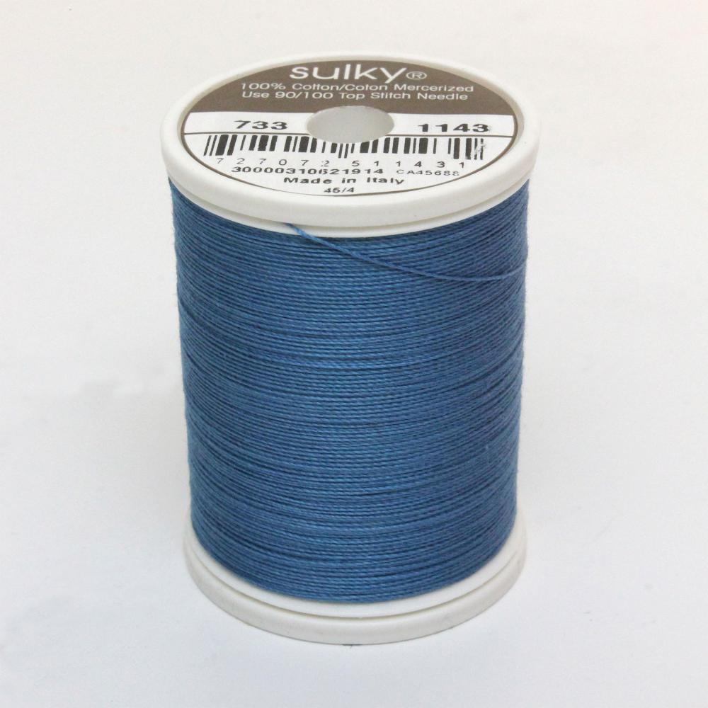 SULKY Cotton Solid Colour 30wt Thread 457m - True Blue