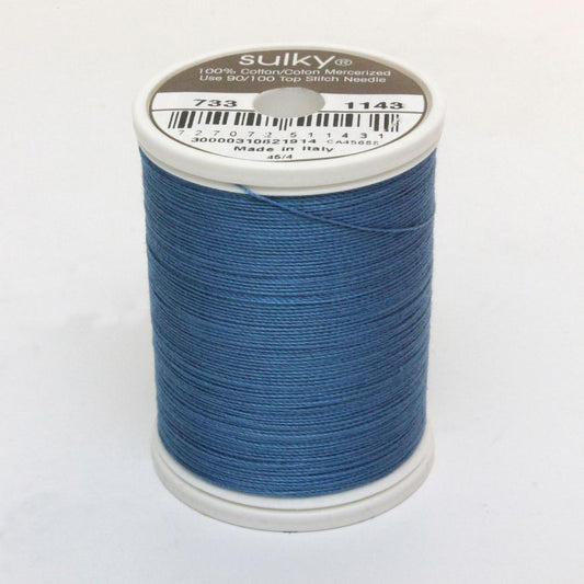 SULKY Cotton Solid Colour 30wt Thread 457m - True Blue