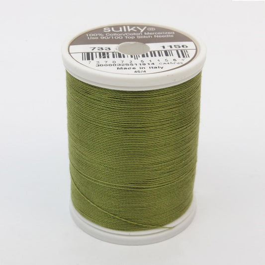 SULKY Cotton Solid Colour 30wt Thread 457m - Light Army Green