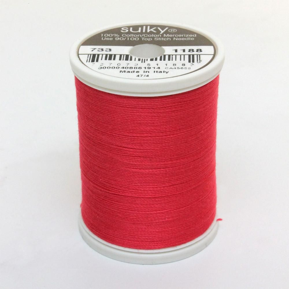 SULKY Cotton Solid Colour 30wt Thread 457m - Red Geranium