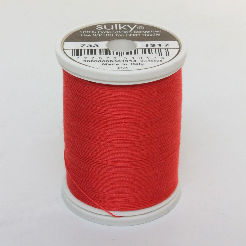 SULKY Cotton Solid Colour 30wt Thread 457m - Poppy