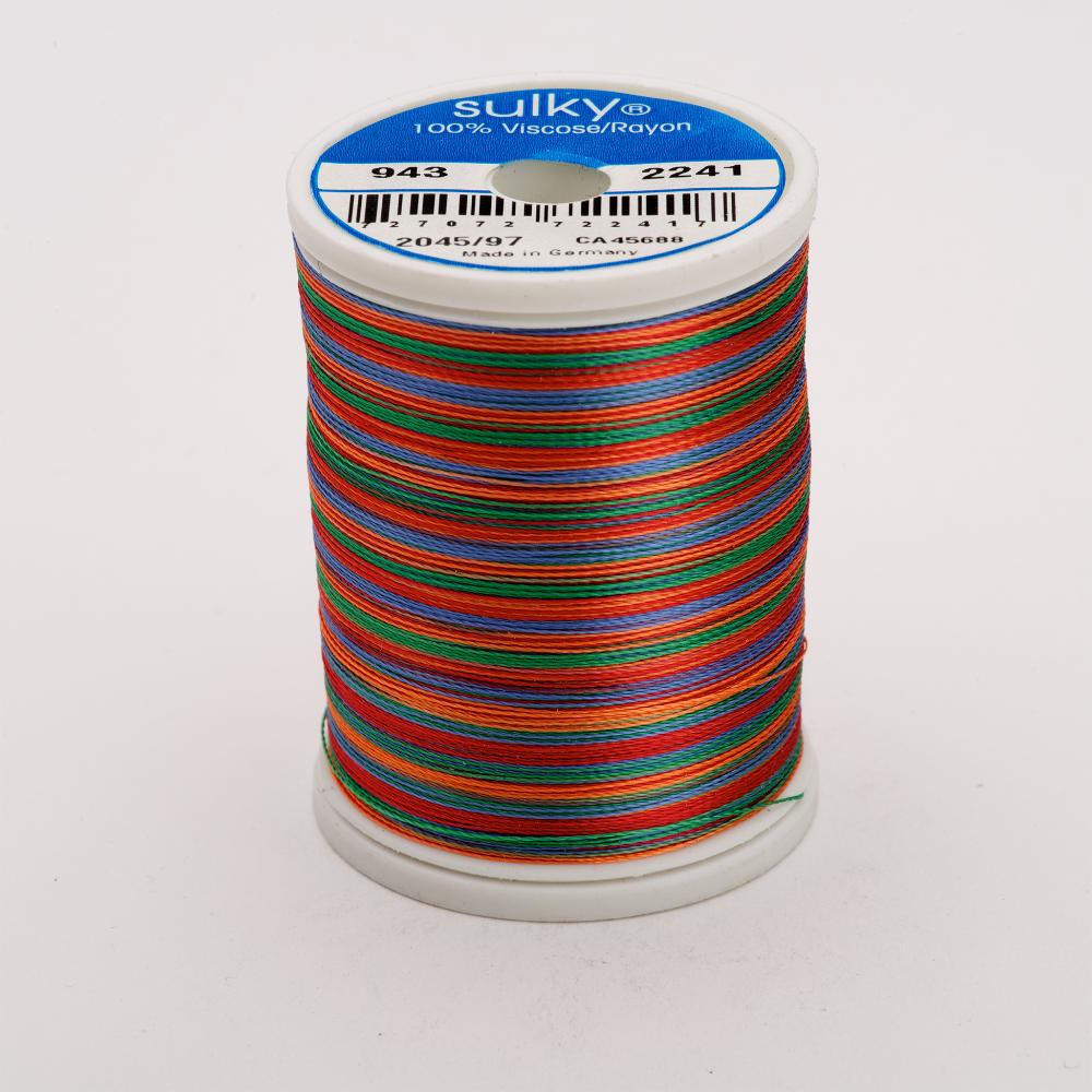 SULKY Rayon Multi Colour 40wt Thread 777m - Peach/Blue/Rust/Green