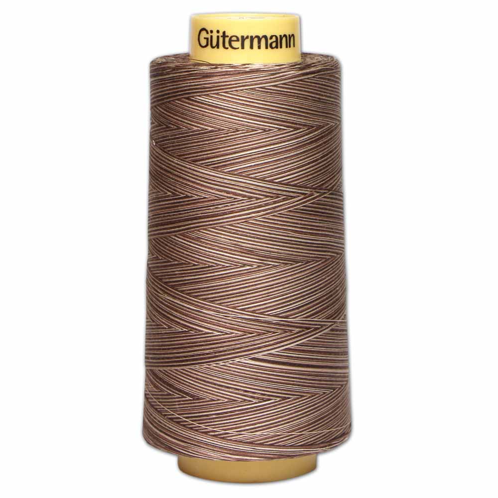 GÜTERMANN Variegated Cotton 50wt Thread 3000 m - Brown Sugar & Cinnamon