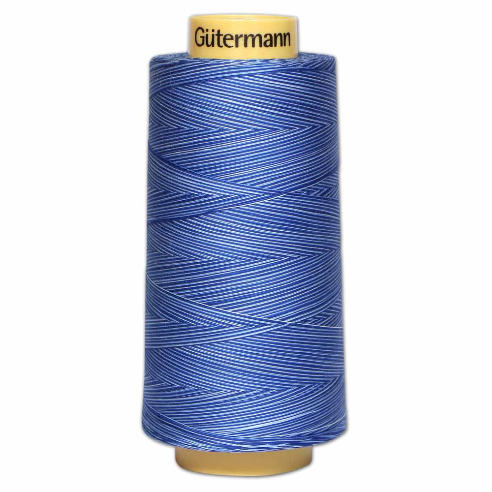 GÜTERMANN Variegated Cotton 50wt Thread 3000 m - Deep Evening Sky