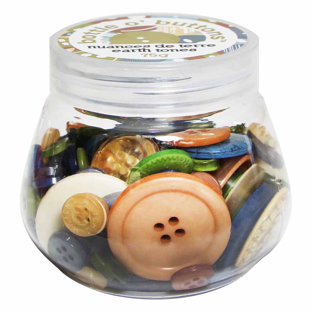 CRAFTING ESSENTIALS Bottle o' Buttons - Earth Tones