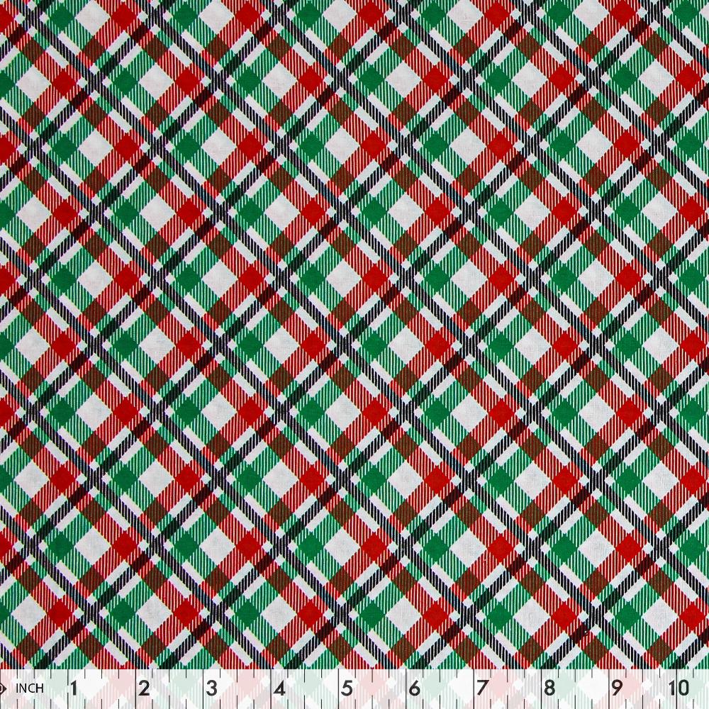 FABRIC CREATIONS Cotton Fabric Bolt 107 cm x 7.3 m (42 in. x 8 yd) - Holiday Plaid 1