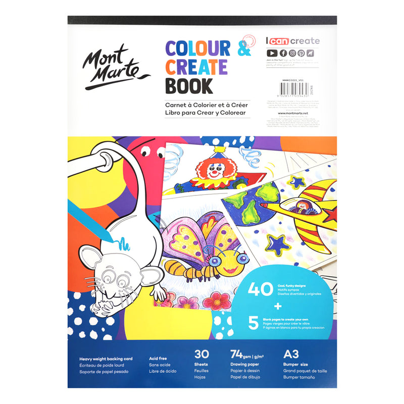 MONT MARTE Colour and Create A3 Book - 30 sheets
