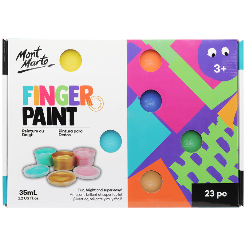 MONT MARTE Kids Finger Paint Set - 20 pc x 35ml (1.18oz)